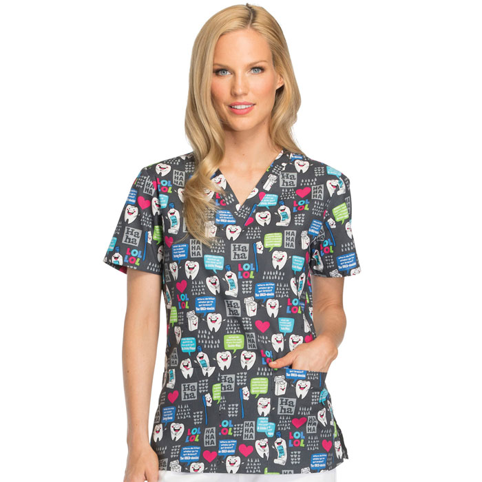 Dickies - Ladies Scrub Top - Have a Laugh - DK704-HALU