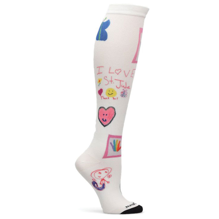 12-14 mmHg - Printed Compression Socks - St Jude Kids Art - NA0045799