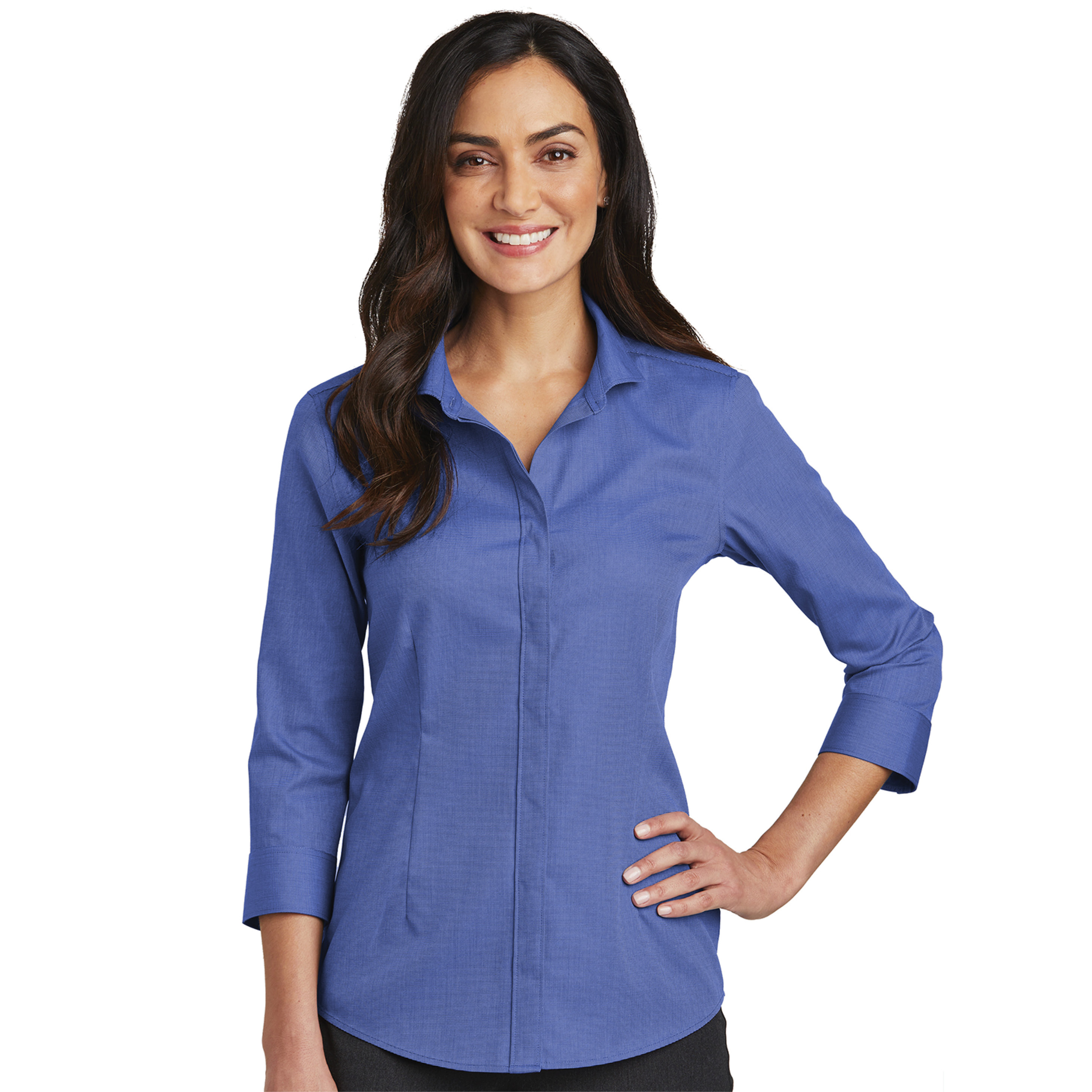 Port Authority - RH690 - Ladies 3 Quarter Sleeve Nailhead Non-Iron Shirt