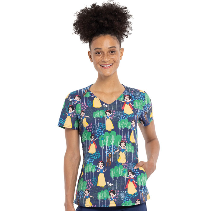 Cherokee-Licensed-TF732-SNNF-V-Neck-Scrub-Top-Woodland-Stroll