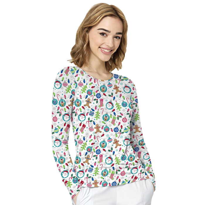 Zoe and Chloe - Z12409-MAB - Womens V-Neck Top - Merry and Bright