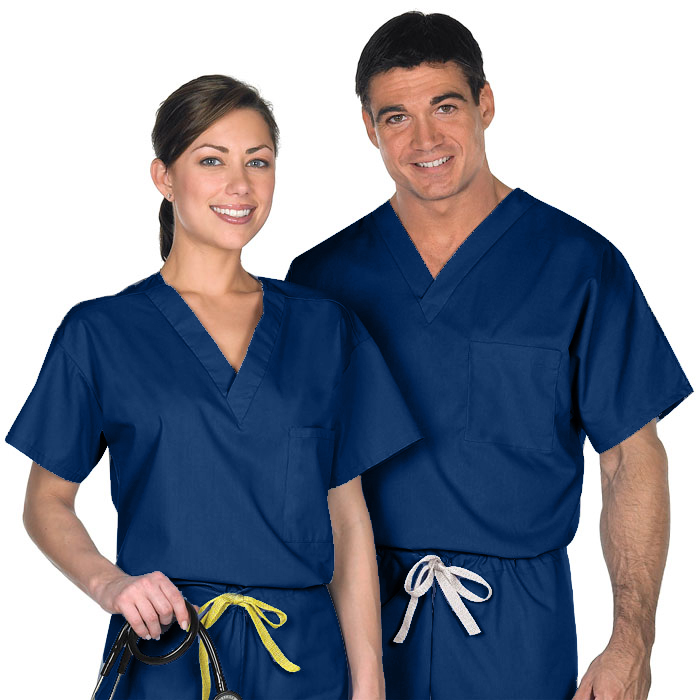 3-Standard-Textile-T6654-Unisex-Reversible-V-Neck-Scrub-Top
