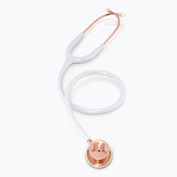MDF MD One Stainless Steel Stethoscope - MDF777-RG29 - Rose Gold and White