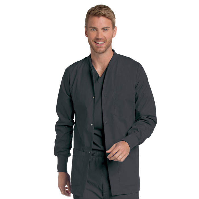 Landau-Essentials-Mens-Crew-Neck-5-Pocket-Snap-Front-Warm-Up-Jacket-7551