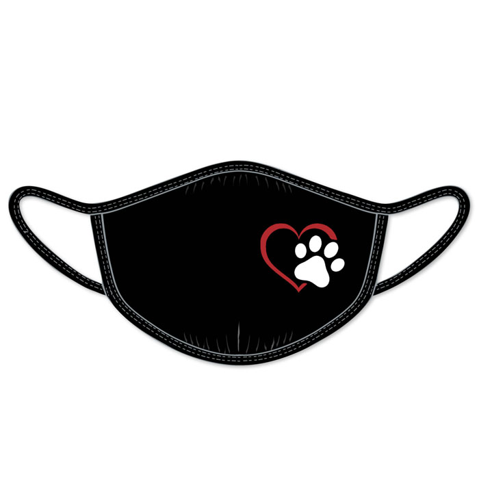 Gildan - Heart Paw Print Fabric Face Mask - GEMASK