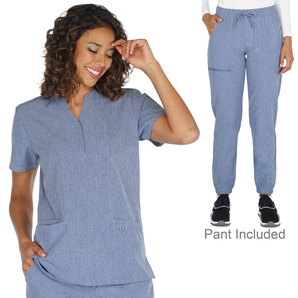 5259S - Ladies Henley Stretch Scrub Set - Stretch - Scrubfinity Performx