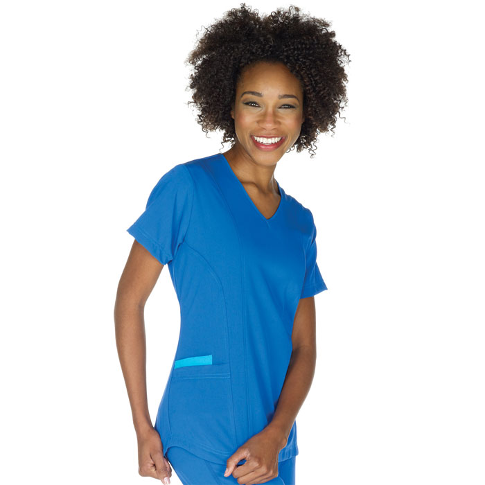 Jockey V-Neck Double Princess Seam Scrub Top