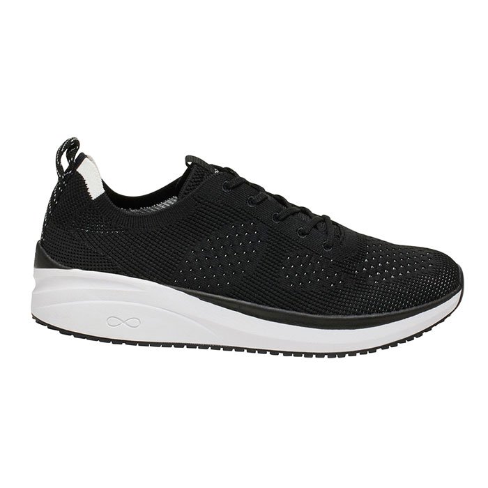 Infinity Footwear - Womens Everon Knit - EVERON-BAWZ - Black and White - Wide