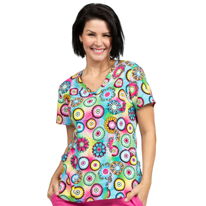 Ava Therese - Zavate - 1103-POFN - Womens V-Neck Stretch Top - POP OF FUN