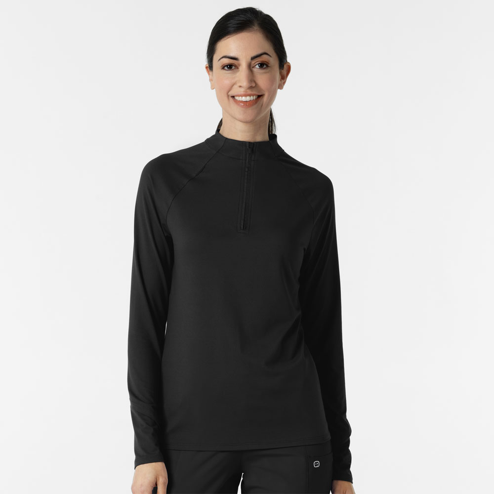 WonderWink-Layers-2239-Ladies-Watch-Window-Quater-Zip-Scrub-Top