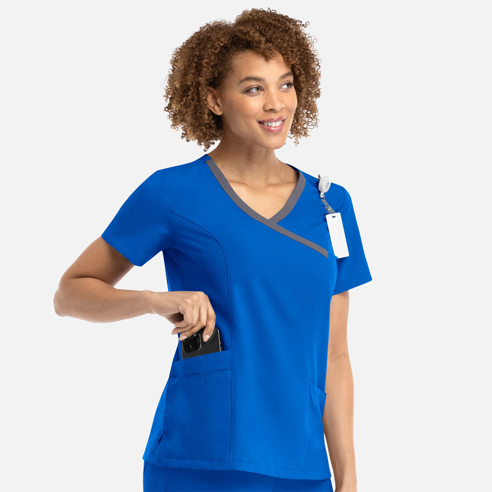 Momentum-by-Maevn-5004-Ladies-Mock-Wrap-Top-with-Contrast-Trim