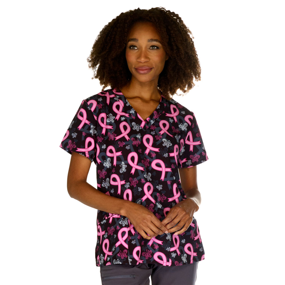 5210RIB-2228-Ladies-3-Pocket-V-Neck-Top-FLY-RIBBON
