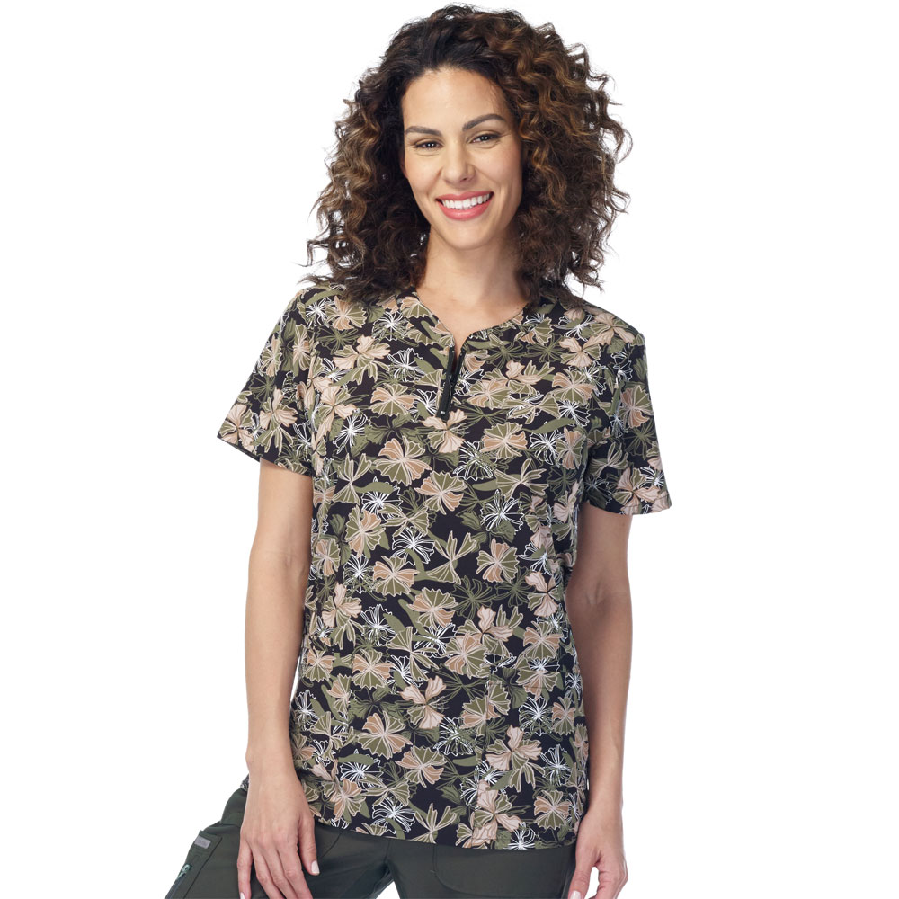 5217-3315S-Ladies-Zip-Neck-Top-OLIVE-CAMO