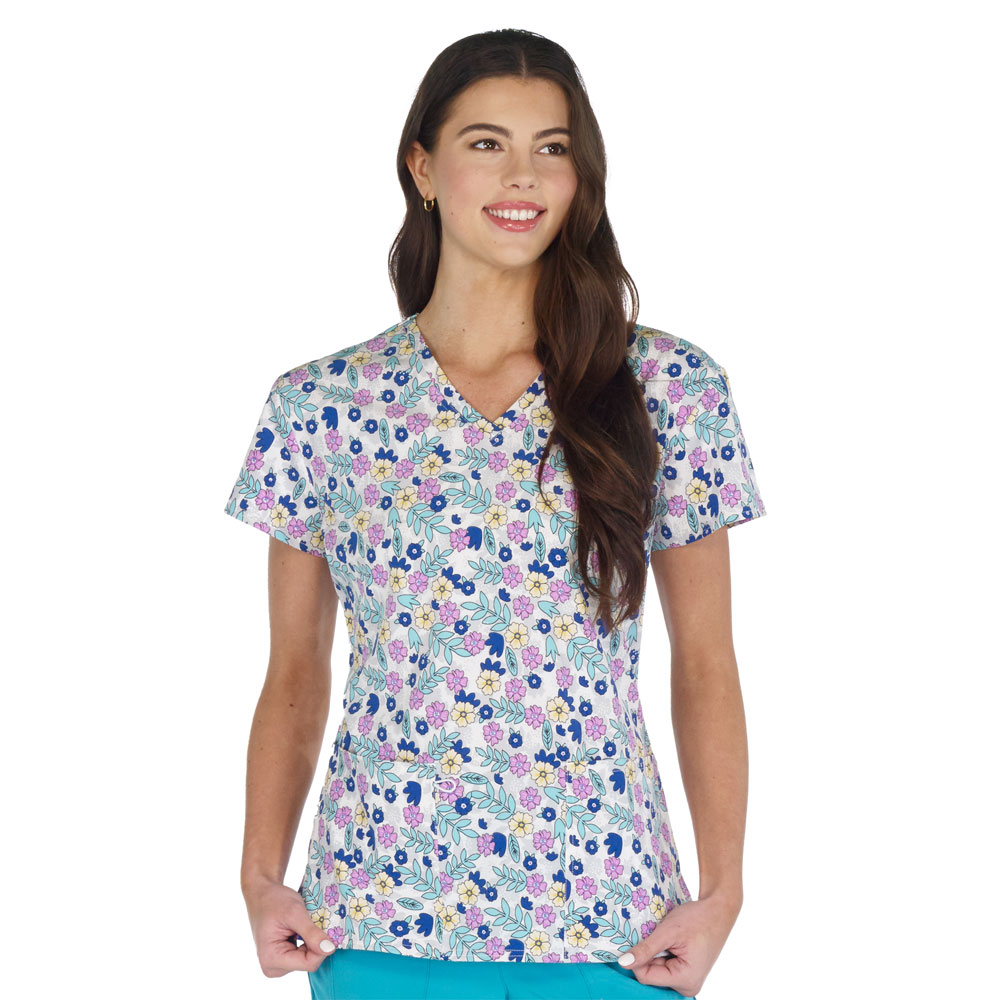 5284-3138S-Ladies-2-Pocket-V-Neck-Top-MARDI-GRASS