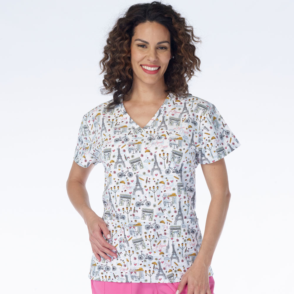 Scrubfinity - 5315-3248M - Ladies V-Neck 2 Pocket Scrub Top - MON AMIE