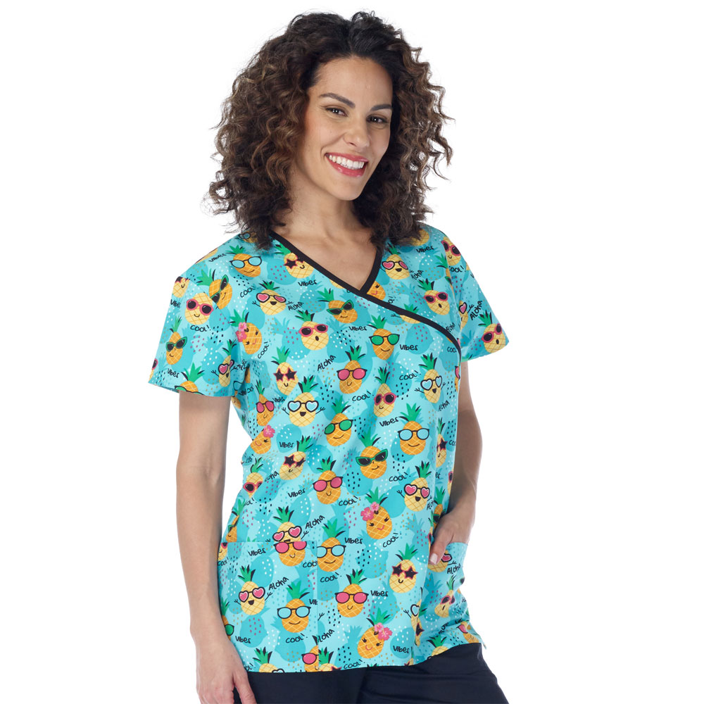 9903-3290M - Ladies Mock Wrap Top - ALOHA