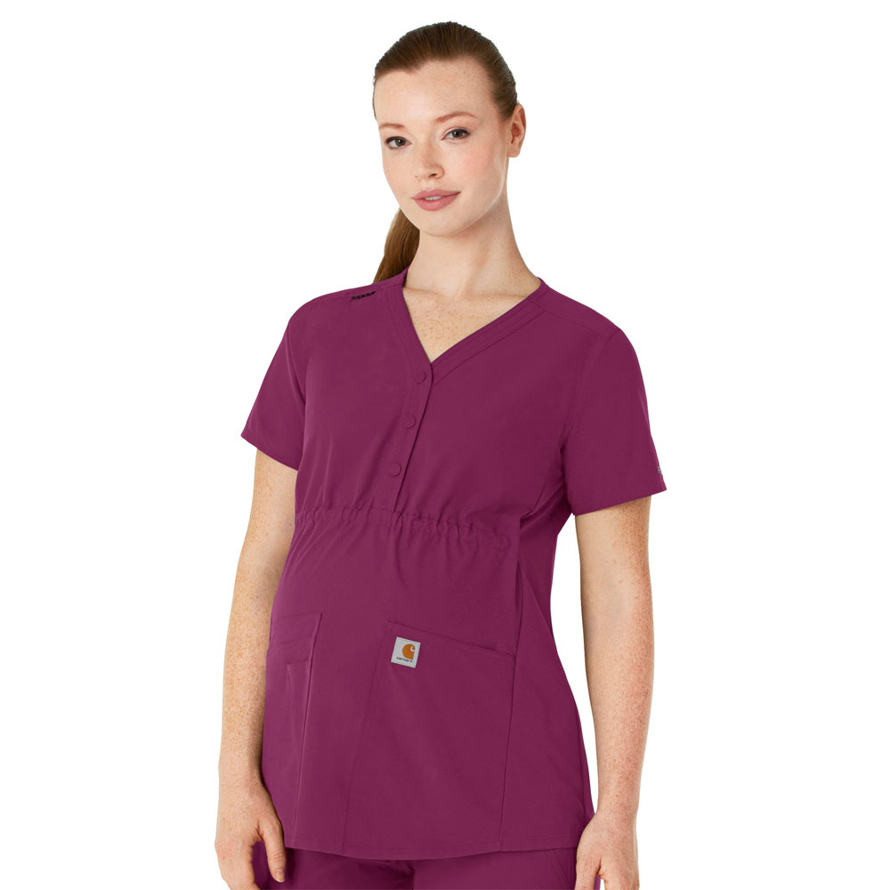 Carhartt-Force-C14113-Ladies-Carhartt-Force-Essentials-Henley-Maternity-Scrub-Top