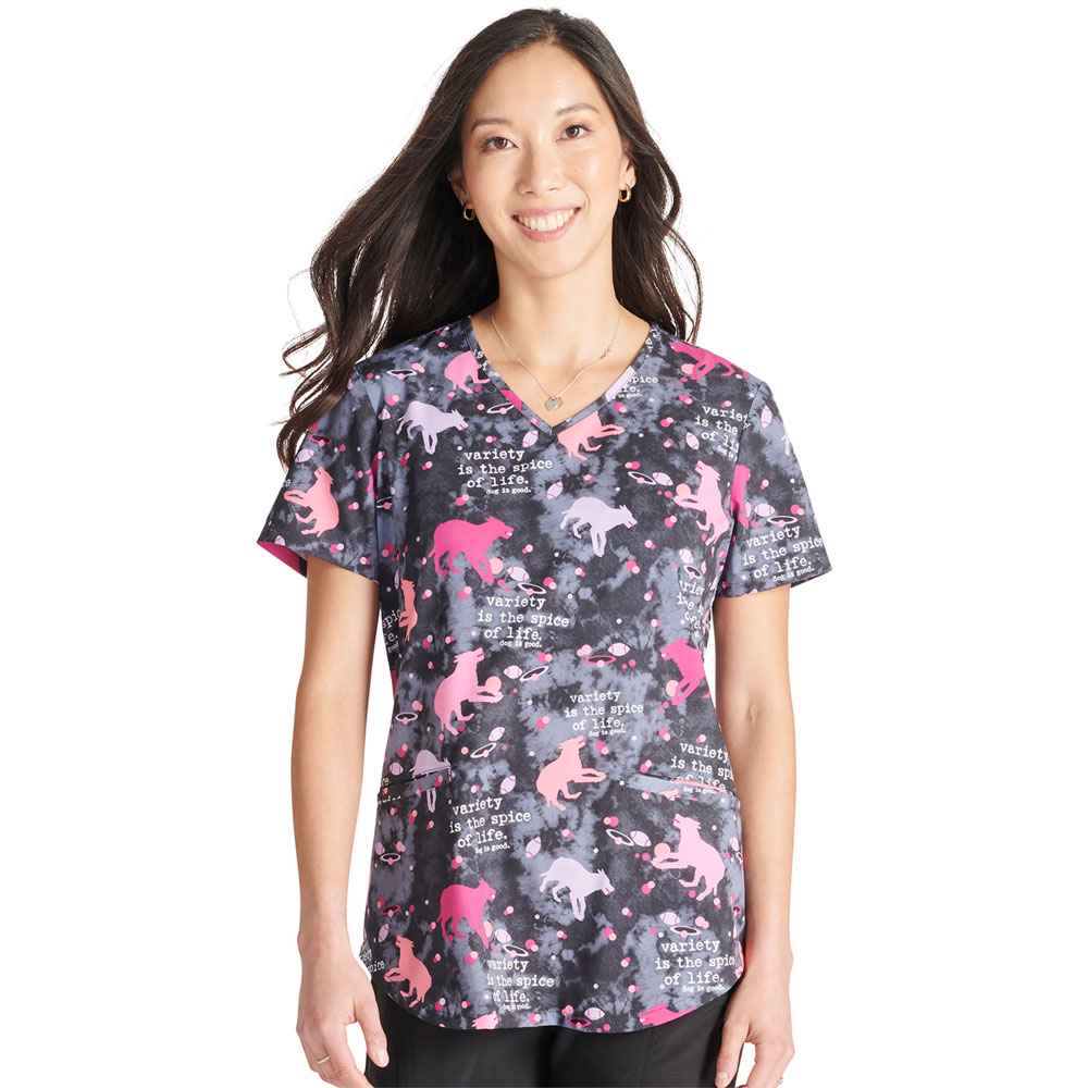 Cherokee-Prints-CK637-OGSL-V-Neck-Scrub-Top-Spice-of-Life