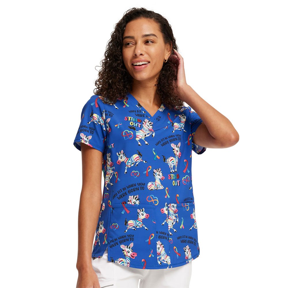 Cherokee Prints - CK703-BTSO - V-Neck Scrub Top - Born to Stand Out