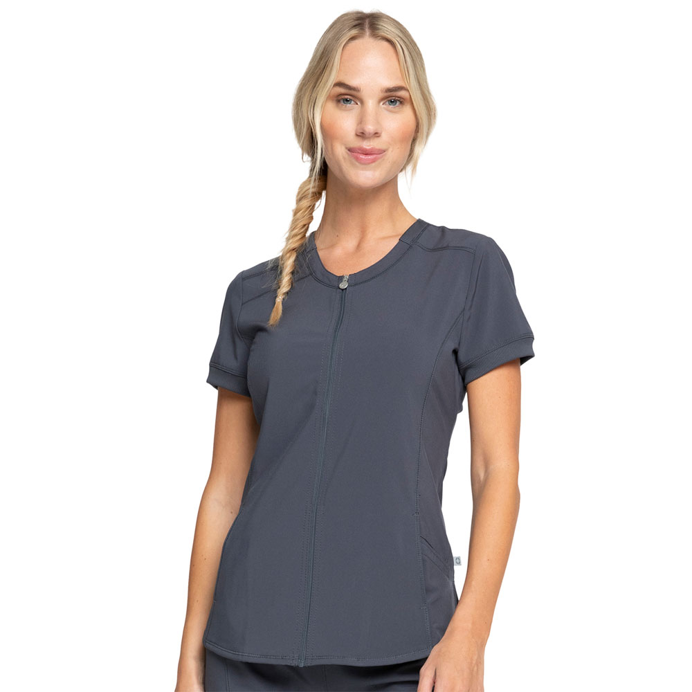 Infinity-by-Cherokee-CK810A-Zip-Front-V-Neck-Top