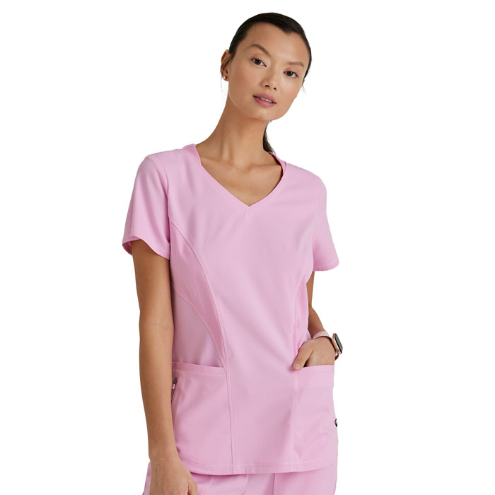 Greys Anatomy, Womens Carly Scrub Top, Pink Lemonade