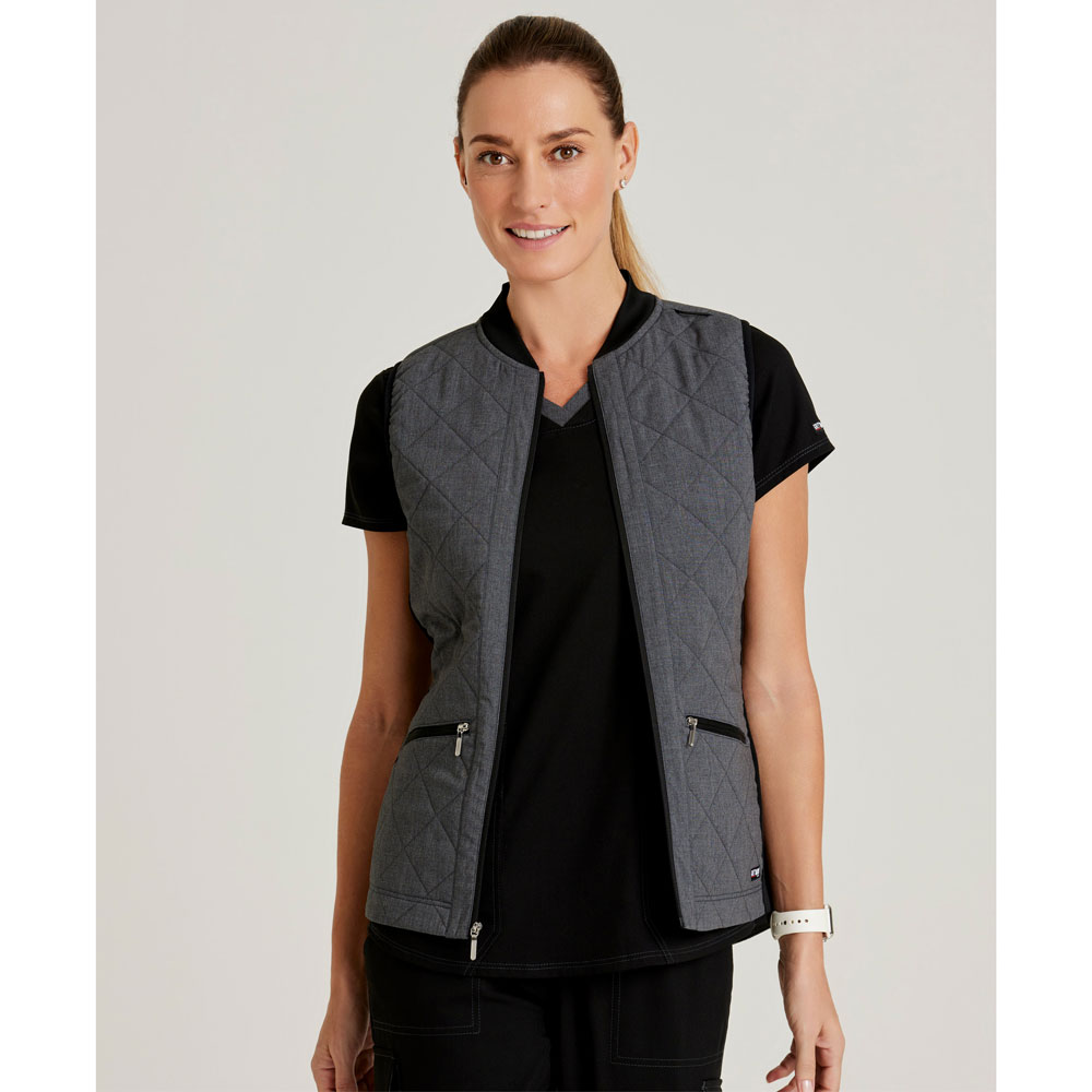 Greys Anatomy - GRSV845 - Ladies Cristina 2 Pocket Quilted Scrub Vest