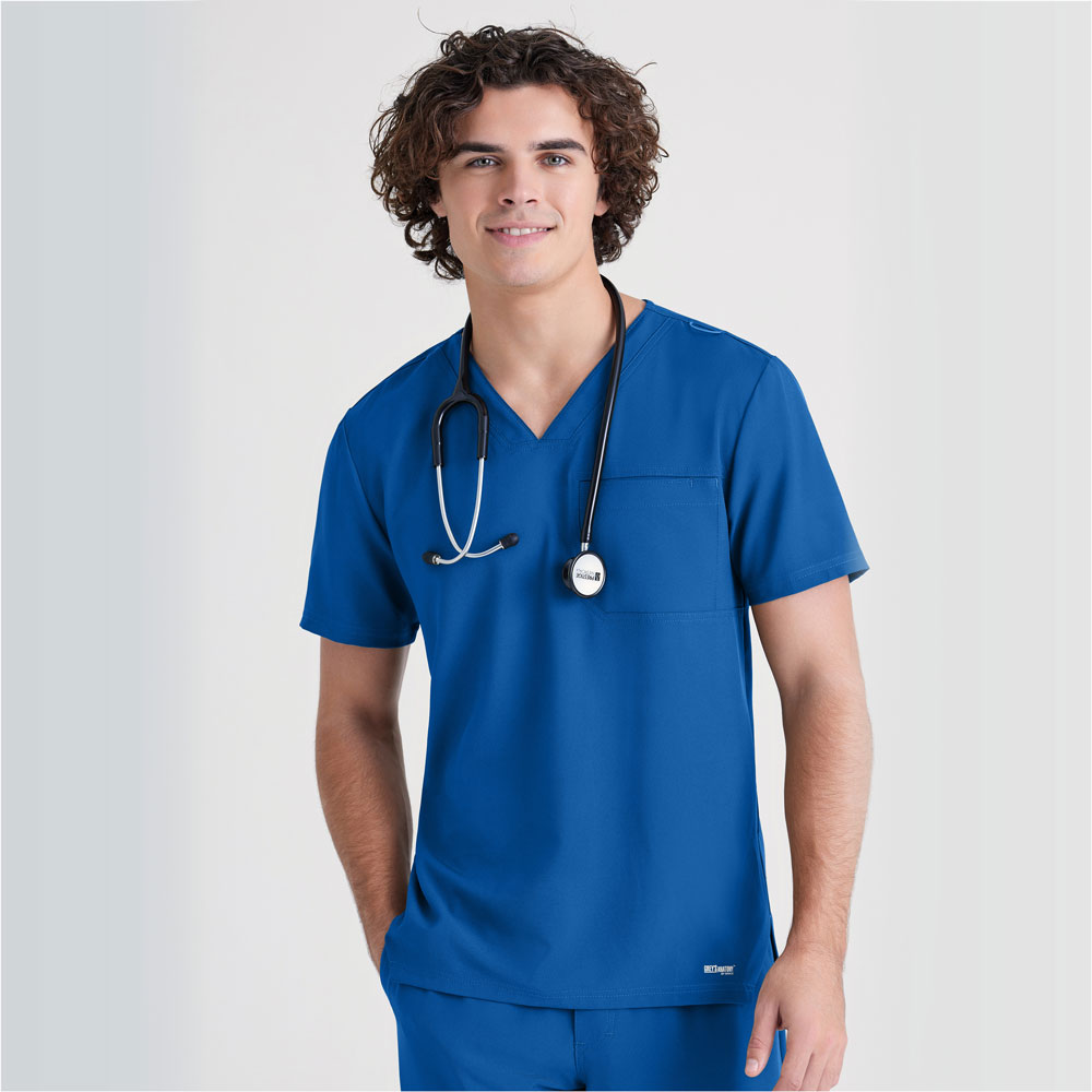 Greys-Anatomy-Evolve-GST179-Spandex-Stretch-by-Grey's-Anatomy-Men's-Journey-Scrub-Top