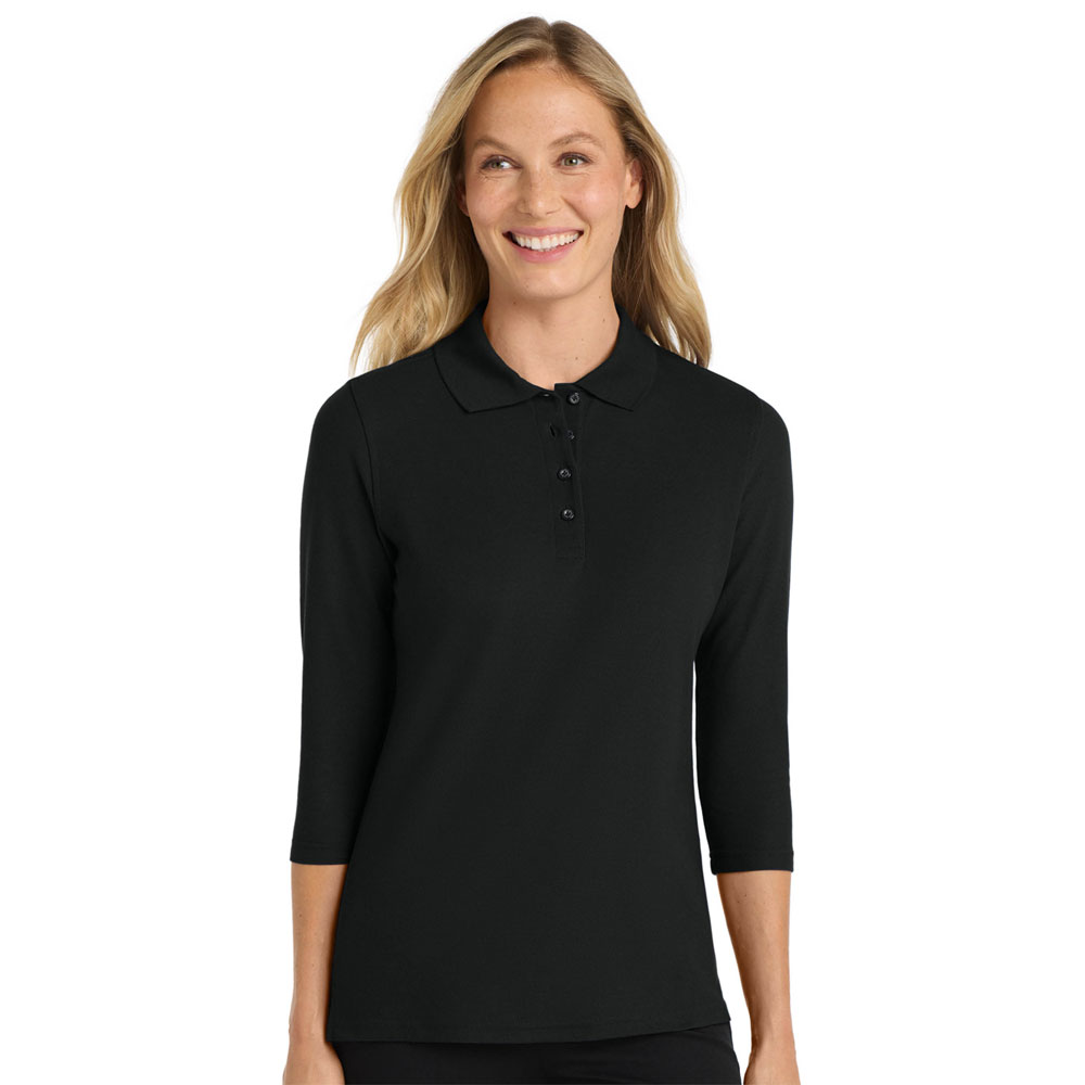 Port-Authority-L562-Ladies-Silk-Touch-Quarter-Sleeve-Polo