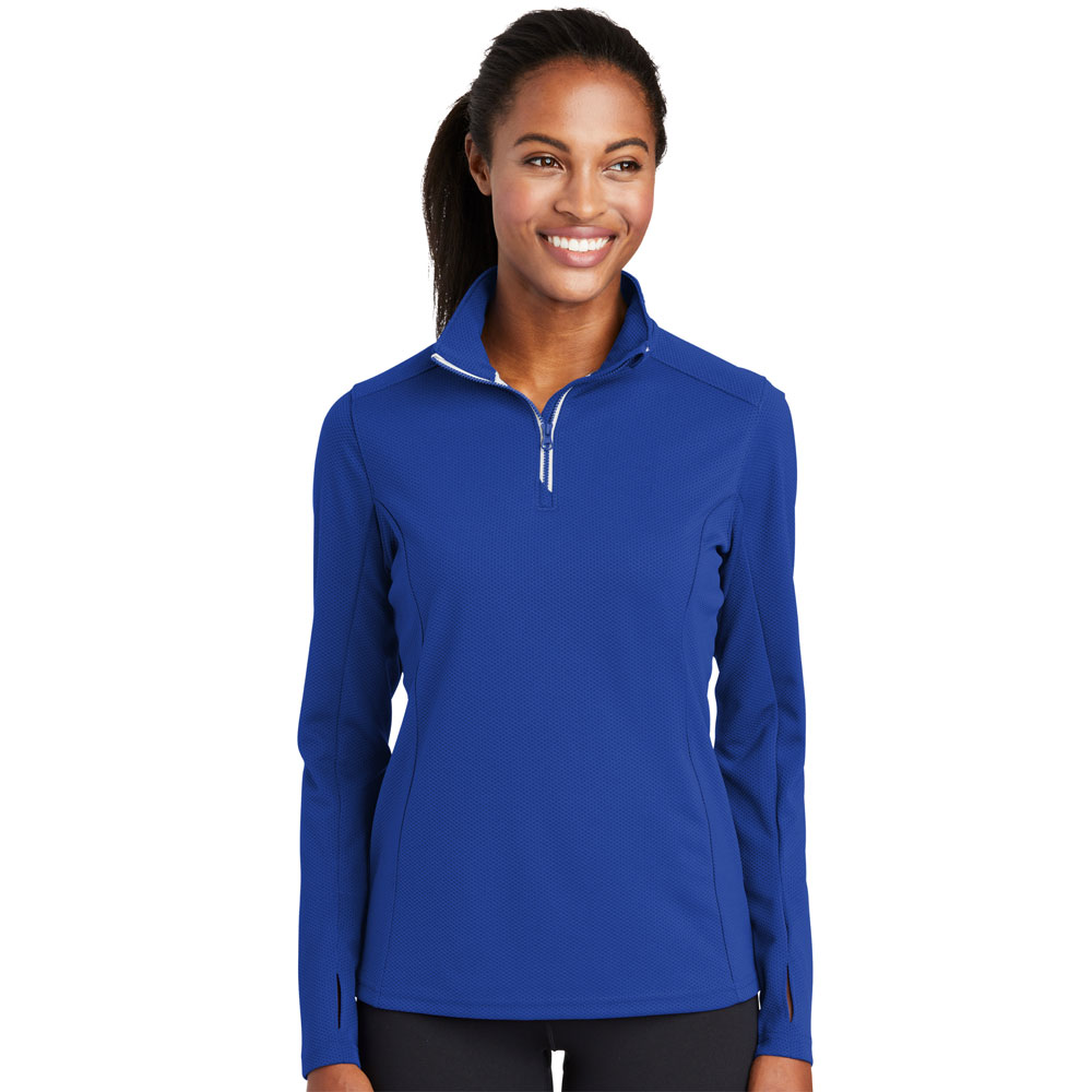 LST860 - Sport-Tek - Ladies Sport-Wick Textured Quarter Zip Pullover