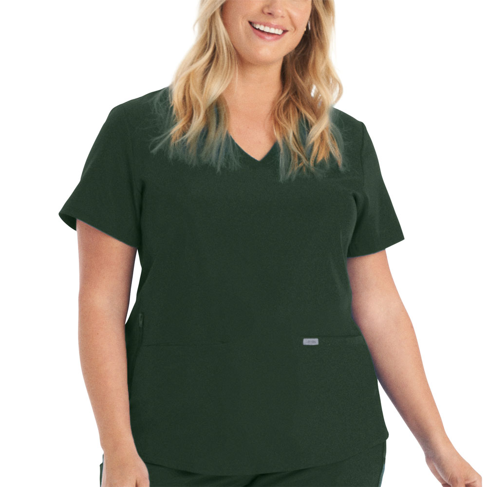 Landau-Forward-Ladies-Rib-Knit-V-Neck-Top-LT100-MNVW-MOUNTAIN-VIEW