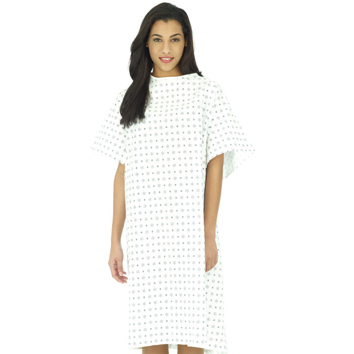 white hospital gown