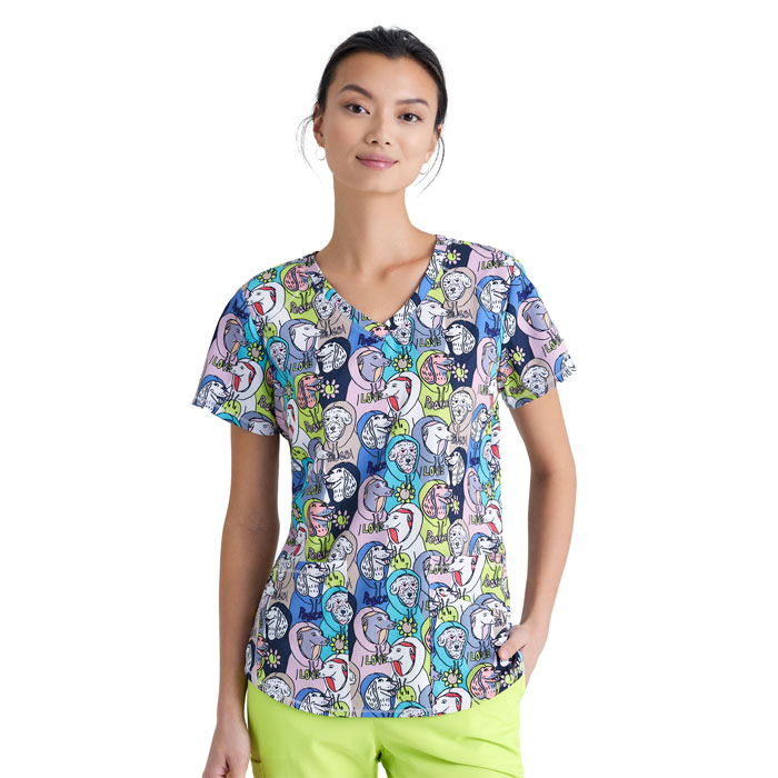 Skechers, Womens Three Pocket V-Neck Top