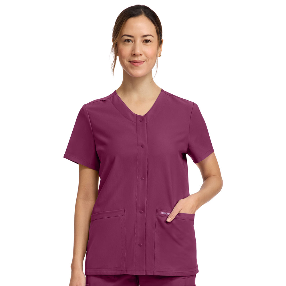 Cherokee Workwear Ultra - CK844A - Ladies 2-Pocket Snap Front Top