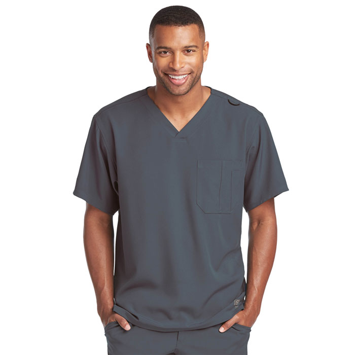 Skechers-SK0112-Mens-Structure-V-Neck-Chest-Pocket-Scrub-Top