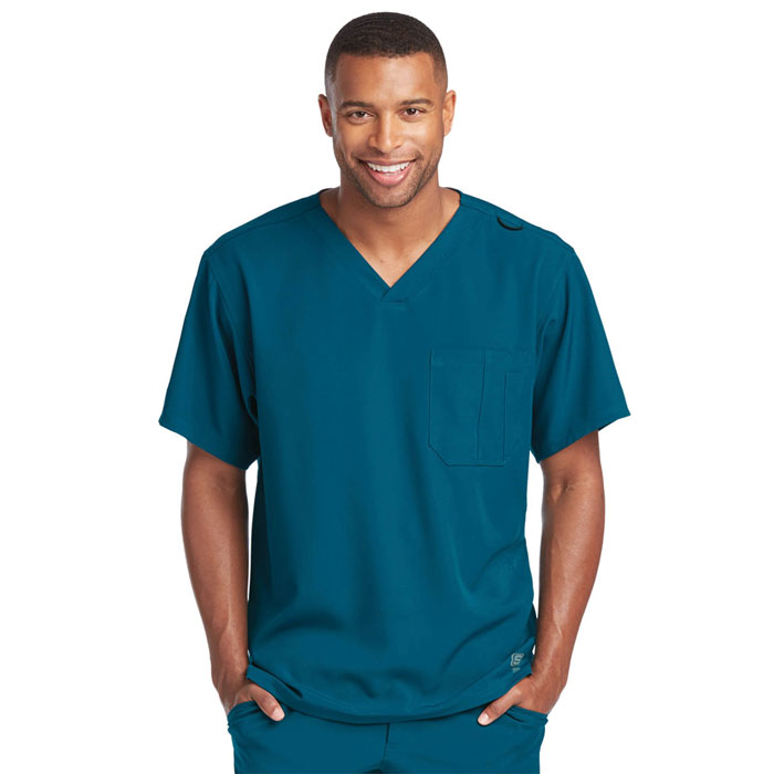 Skechers-SK0112-Mens-Structure-V-Neck-Chest-Pocket-Scrub-Top