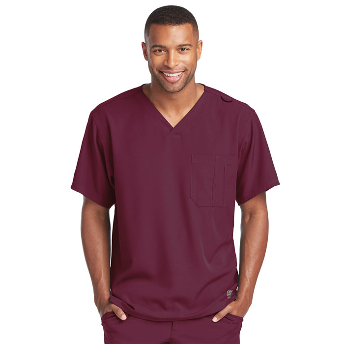 Skechers-SK0112-Mens-Structure-V-Neck-Chest-Pocket-Scrub-Top