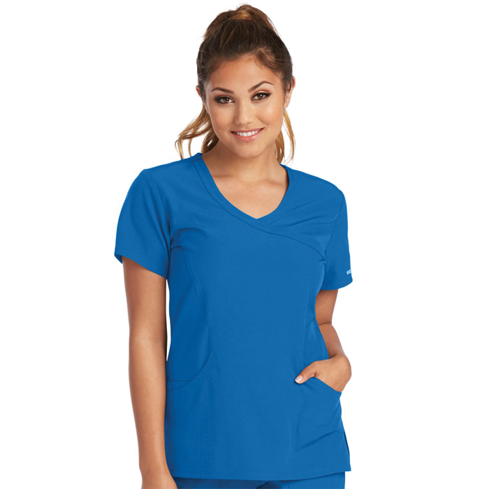 Skechers-SK102-Womens-Reliance-Mock-Wrap-Scrub-Top