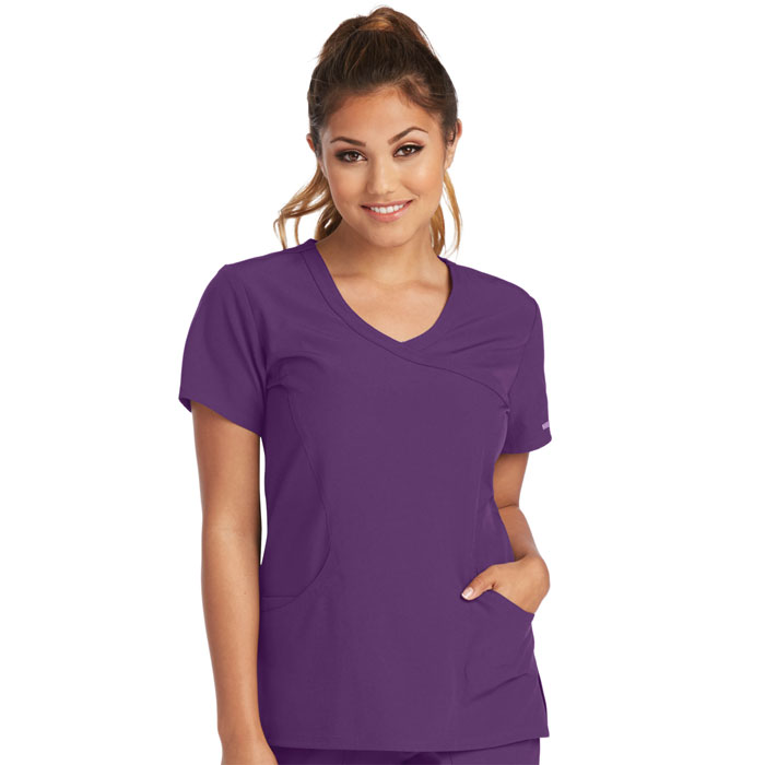 Skechers-SK102-Womens-Reliance-Mock-Wrap-Scrub-Top