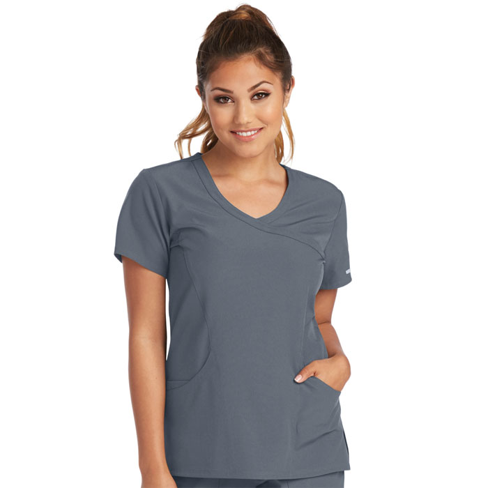 Skechers-SK102-Womens-Reliance-Mock-Wrap-Scrub-Top