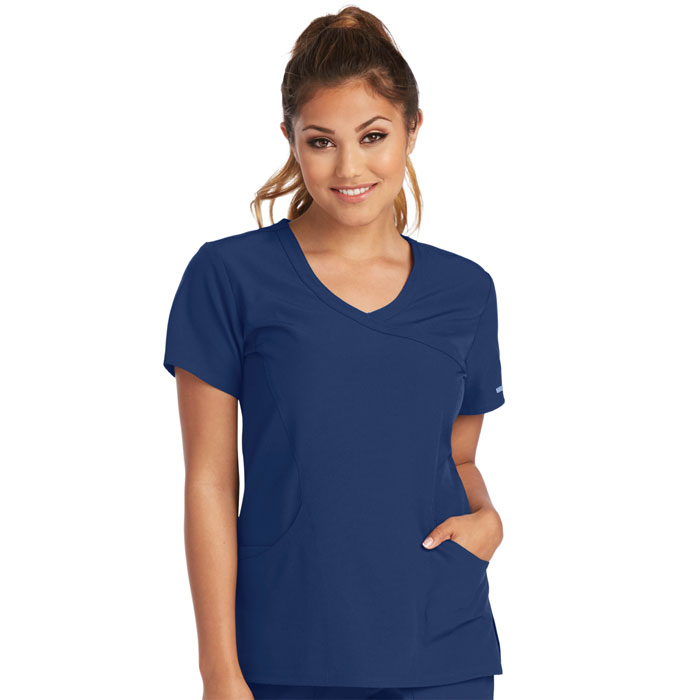 Skechers-SK102-Womens-Reliance-Mock-Wrap-Scrub-Top