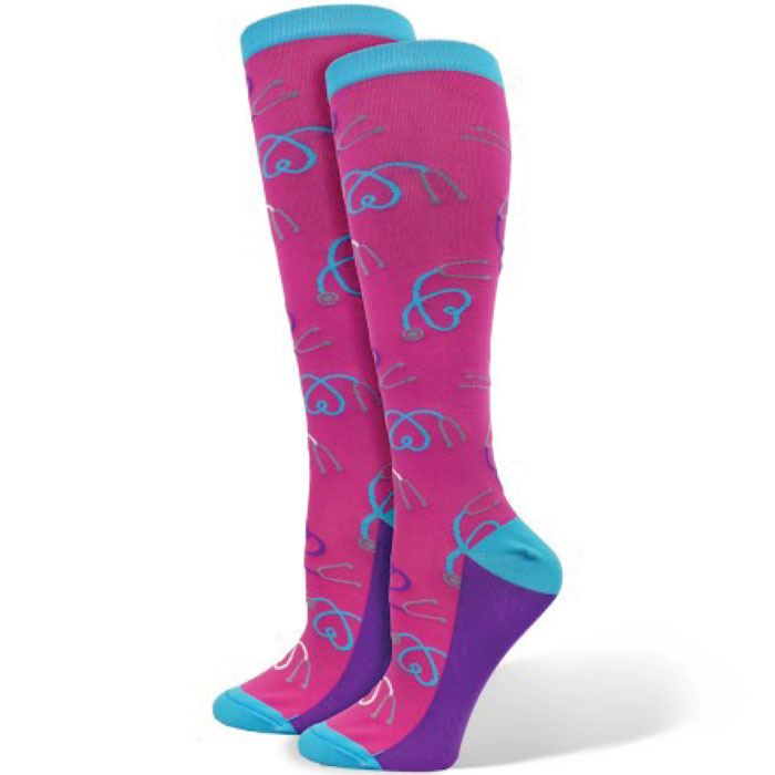 94888 - Ultra Stethoscope Print Fashion Compression Socks