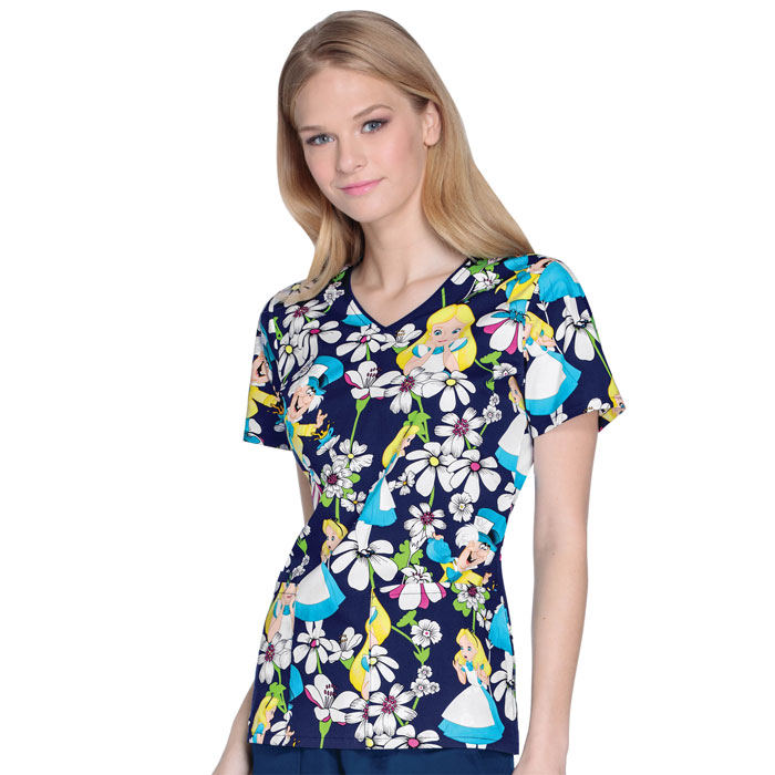 Tooniforms - TF614-ALLO - V-Neck Scrub Top - Alice Looking Glass