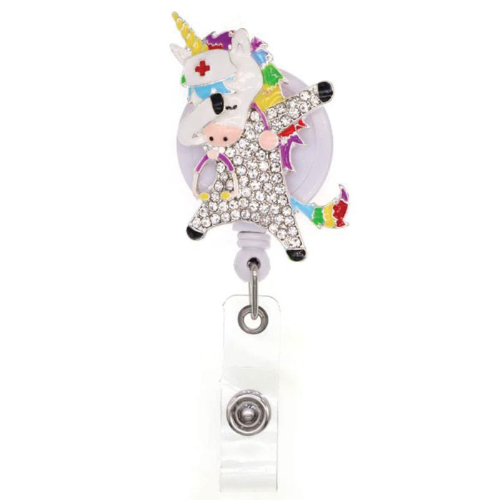 CU-029 - Dazzle Retractable Badge Reel - Unicorn Dab