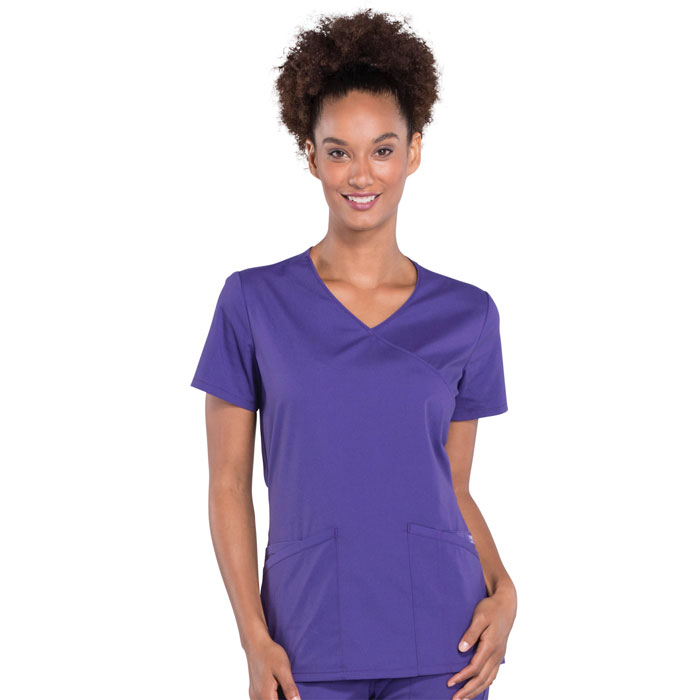 Cherokee Workwear Professionals - WW655 - Ladies V-Neck Mock Wrap Top