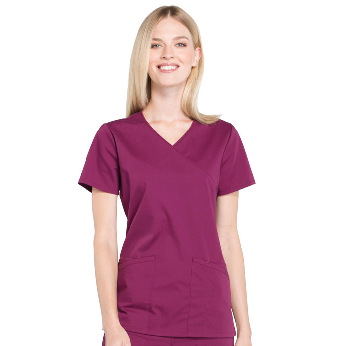 Cherokee-Workwear-Professionals-WW655-Ladies-V-Neck-Mock-Wrap-Top