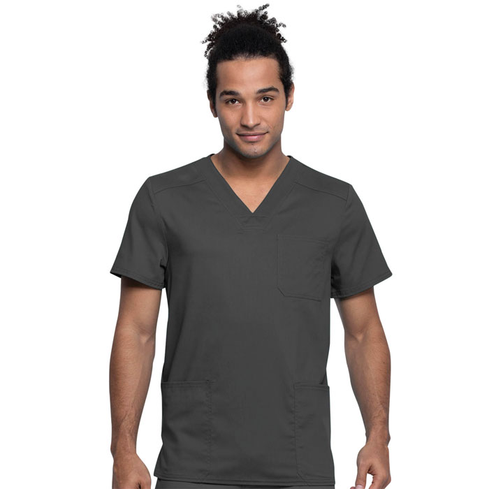 Workwear-Revolution-Tech-WW760AB-Men's-3-Pocket-V-Neck-Scrub-Top-With-Certainty