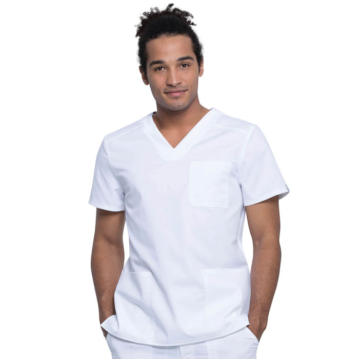 Workwear-Revolution-Tech-WW760AB-Men's-3-Pocket-V-Neck-Scrub-Top-With-Certainty