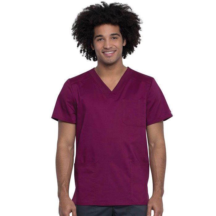 Workwear-Revolution-Tech-WW760AB-Men's-3-Pocket-V-Neck-Scrub-Top-With-Certainty