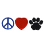 Peace, Love, Paw - 1 3/16 X 3 7/8