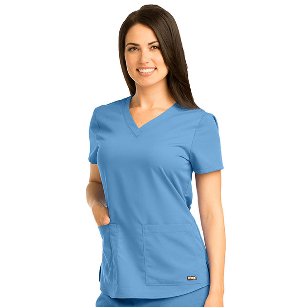 Greys Anatomy - 71166 - Womens 2 Pkt Vneck Top